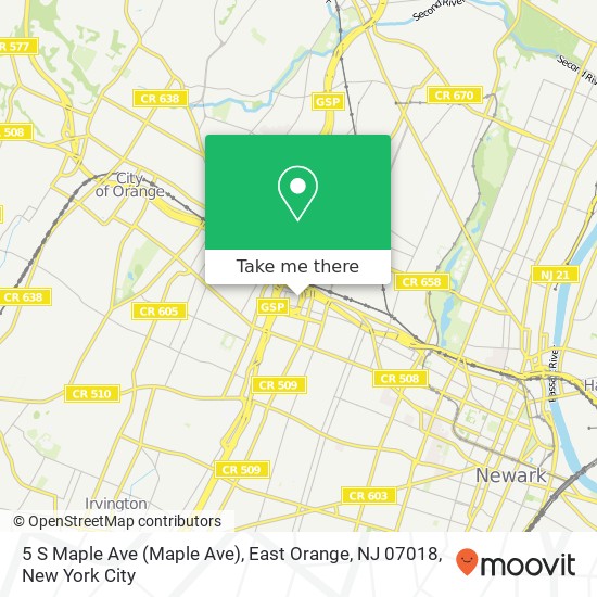 5 S Maple Ave (Maple Ave), East Orange, NJ 07018 map