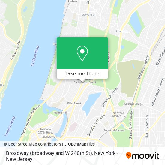 Broadway (broadway and W 240th St) map