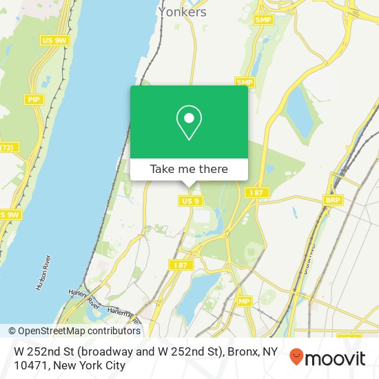 W 252nd St (broadway and W 252nd St), Bronx, NY 10471 map