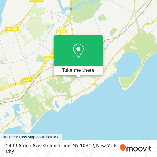 Mapa de 1499 Arden Ave, Staten Island, NY 10312