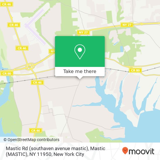 Mapa de Mastic Rd (southaven avenue mastic), Mastic (MASTIC), NY 11950