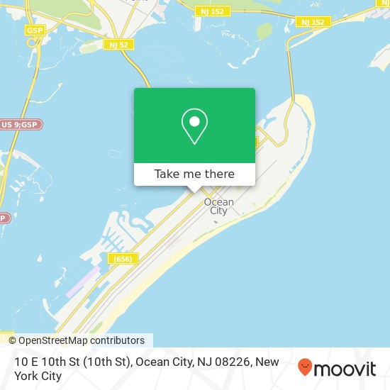 Mapa de 10 E 10th St (10th St), Ocean City, NJ 08226