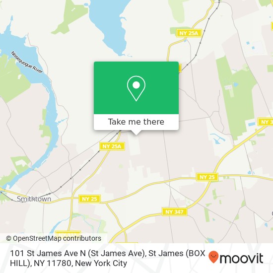 Mapa de 101 St James Ave N (St James Ave), St James (BOX HILL), NY 11780