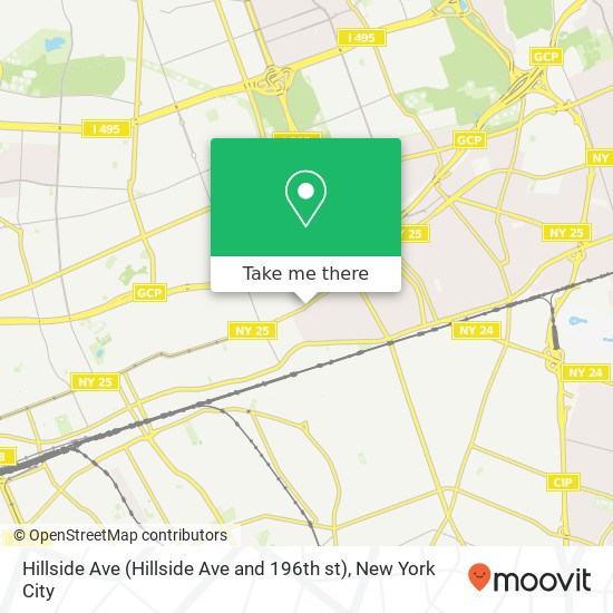 Mapa de Hillside Ave (Hillside Ave and 196th st), Hollis, NY 11423