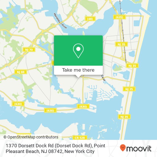 Mapa de 1370 Dorsett Dock Rd (Dorset Dock Rd), Point Pleasant Beach, NJ 08742