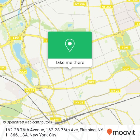 162-28 76th Avenue, 162-28 76th Ave, Flushing, NY 11366, USA map