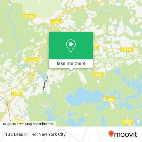 Mapa de 132 Lees Hill Rd, Basking Ridge, NJ 07920