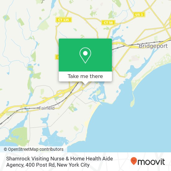 Shamrock Visiting Nurse & Home Health Aide Agency, 400 Post Rd map