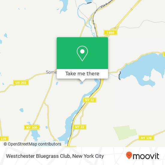 Westchester Bluegrass Club map