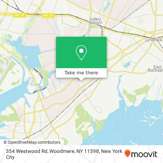 Mapa de 354 Westwood Rd, Woodmere, NY 11598