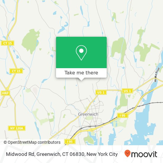 Mapa de Midwood Rd, Greenwich, CT 06830