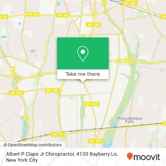 Mapa de Albert P Claps Jr Chiropractor, 4130 Bayberry Ln