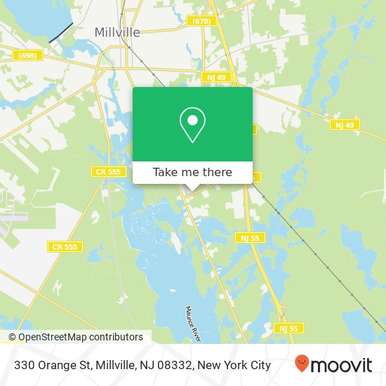 Mapa de 330 Orange St, Millville, NJ 08332