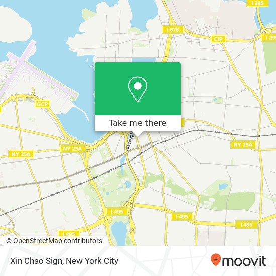 Xin Chao Sign, College Point Blvd map