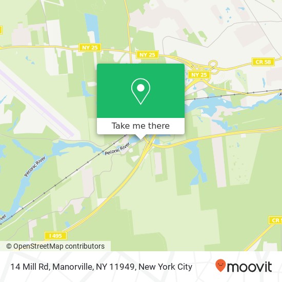 Mapa de 14 Mill Rd, Manorville, NY 11949