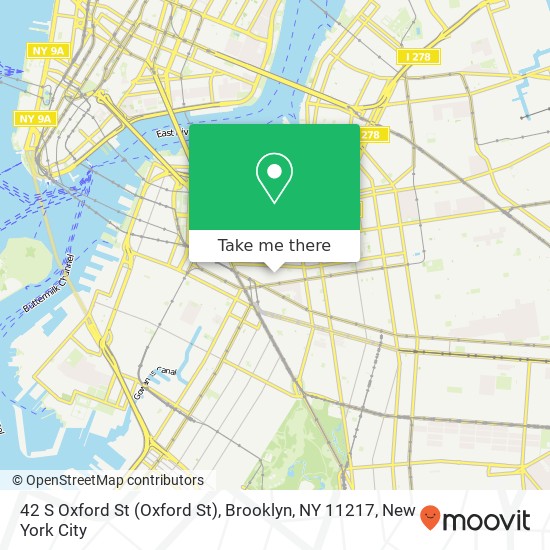 Mapa de 42 S Oxford St (Oxford St), Brooklyn, NY 11217