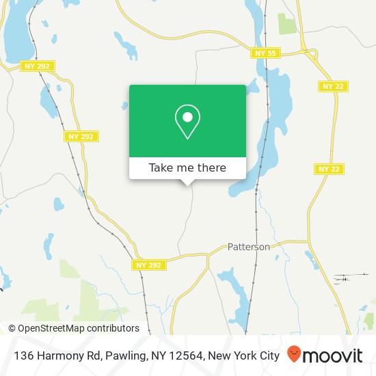 Mapa de 136 Harmony Rd, Pawling, NY 12564