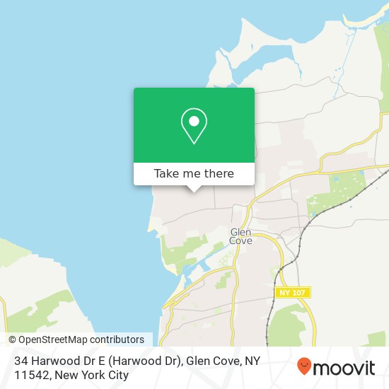 34 Harwood Dr E (Harwood Dr), Glen Cove, NY 11542 map