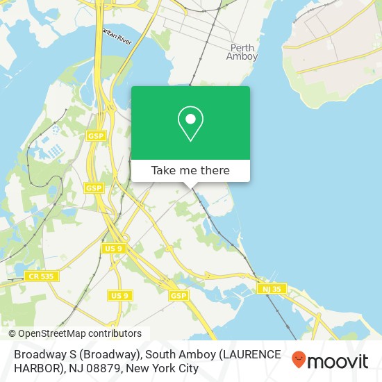 Broadway S (Broadway), South Amboy (LAURENCE HARBOR), NJ 08879 map