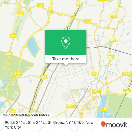 Mapa de 904,E 241st St E 241st St, Bronx, NY 10466