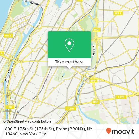 800 E 175th St (175th St), Bronx (BRONX), NY 10460 map