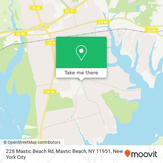 Mapa de 228 Mastic Beach Rd, Mastic Beach, NY 11951