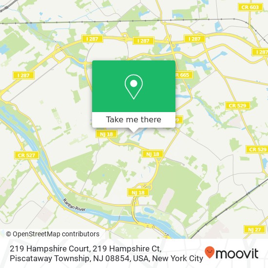 219 Hampshire Court, 219 Hampshire Ct, Piscataway Township, NJ 08854, USA map