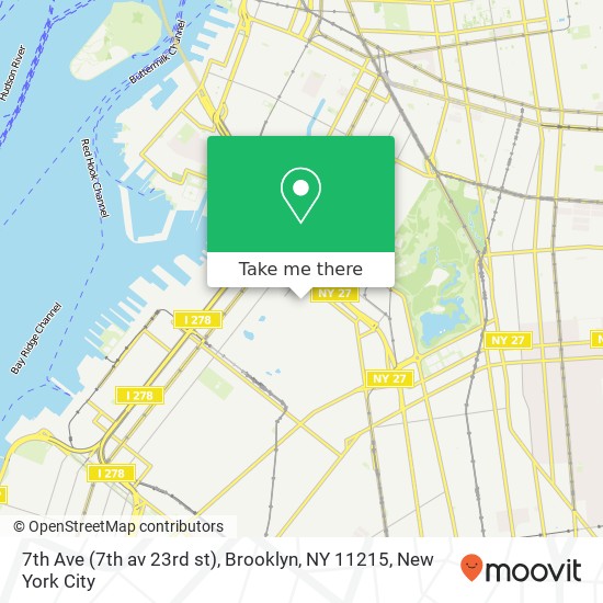 Mapa de 7th Ave (7th av 23rd st), Brooklyn, NY 11215