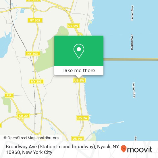 Mapa de Broadway Ave (Station Ln and broadway), Nyack, NY 10960