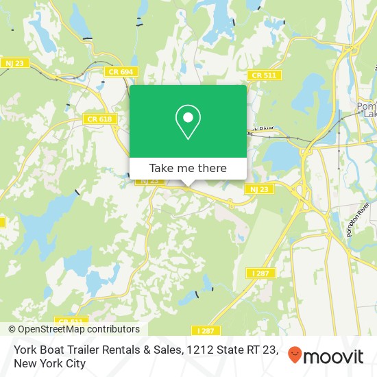 York Boat Trailer Rentals & Sales, 1212 State RT 23 map