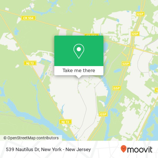 Mapa de 539 Nautilus Dr, Manahawkin (CEDAR BONNET ISLAND), NJ 08050