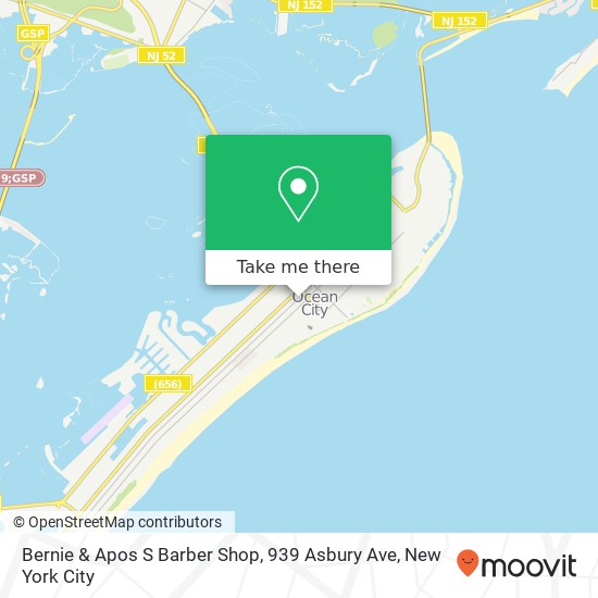 Mapa de Bernie & Apos S Barber Shop, 939 Asbury Ave