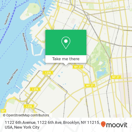 Mapa de 1122 6th Avenue, 1122 6th Ave, Brooklyn, NY 11215, USA