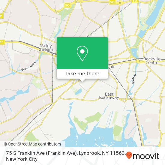 Mapa de 75 S Franklin Ave (Franklin Ave), Lynbrook, NY 11563