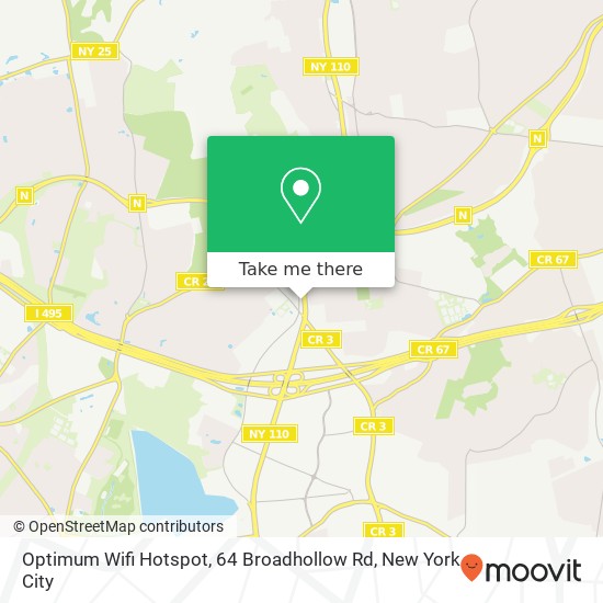 Mapa de Optimum Wifi Hotspot, 64 Broadhollow Rd