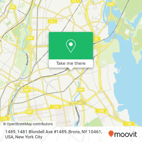1489, 1481 Blondell Ave #1489, Bronx, NY 10461, USA map