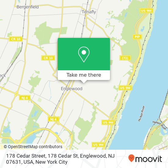 Mapa de 178 Cedar Street, 178 Cedar St, Englewood, NJ 07631, USA