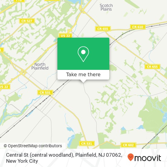 Central St (central woodland), Plainfield, NJ 07062 map