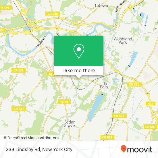 Mapa de 239 Lindsley Rd, Little Falls, NJ 07424
