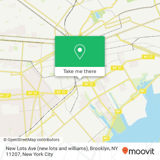Mapa de New Lots Ave (new lots and williams), Brooklyn, NY 11207