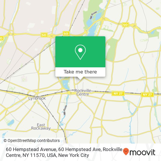 Mapa de 60 Hempstead Avenue, 60 Hempstead Ave, Rockville Centre, NY 11570, USA