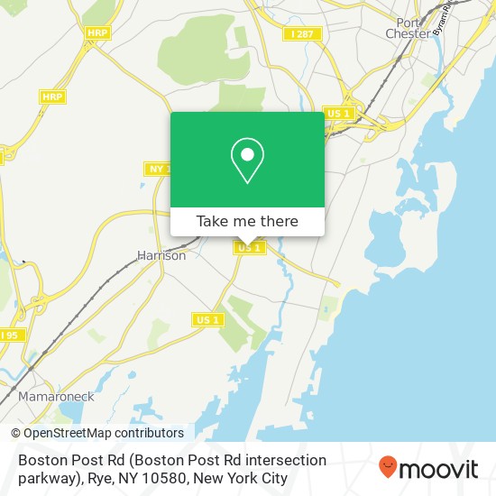 Boston Post Rd (Boston Post Rd intersection parkway), Rye, NY 10580 map