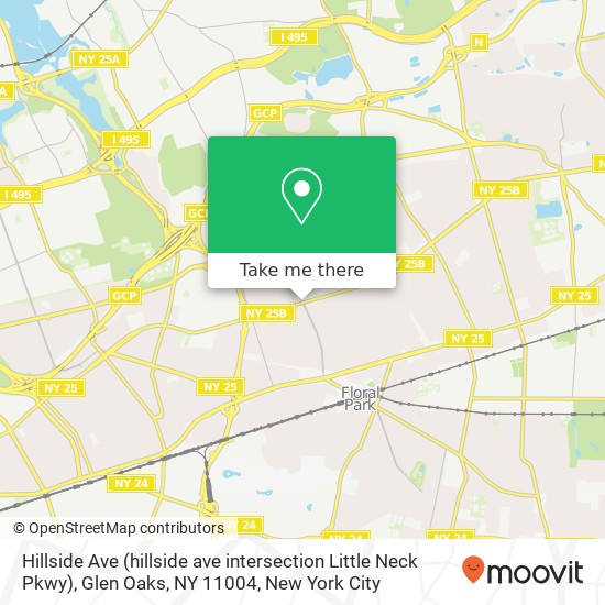 Hillside Ave (hillside ave intersection Little Neck Pkwy), Glen Oaks, NY 11004 map