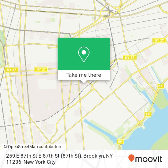 Mapa de 259,E 87th St E 87th St (87th St), Brooklyn, NY 11236