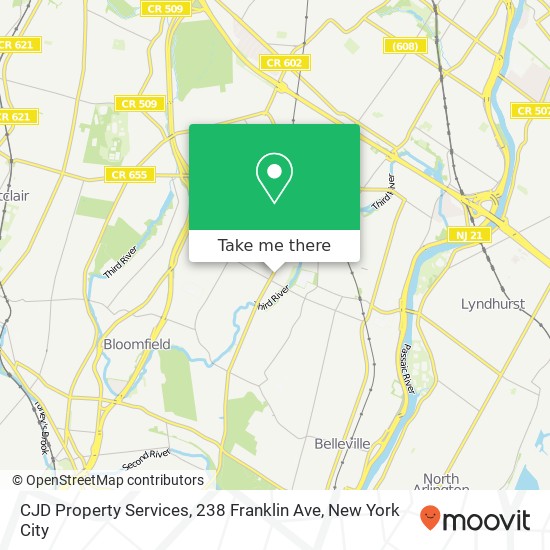 Mapa de CJD Property Services, 238 Franklin Ave