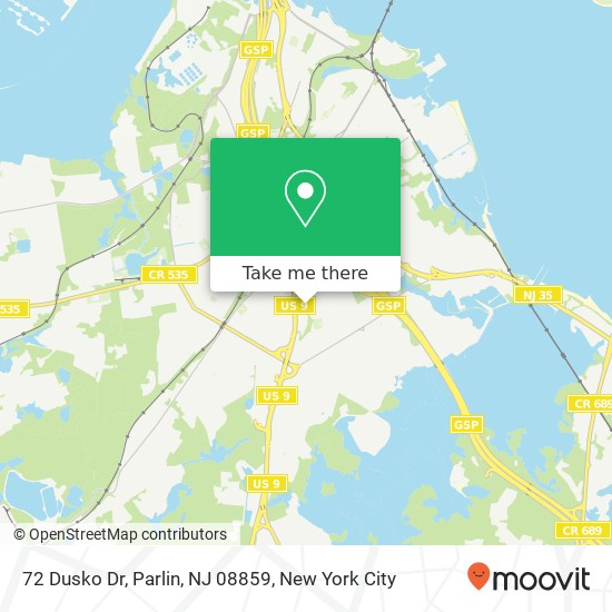 Mapa de 72 Dusko Dr, Parlin, NJ 08859