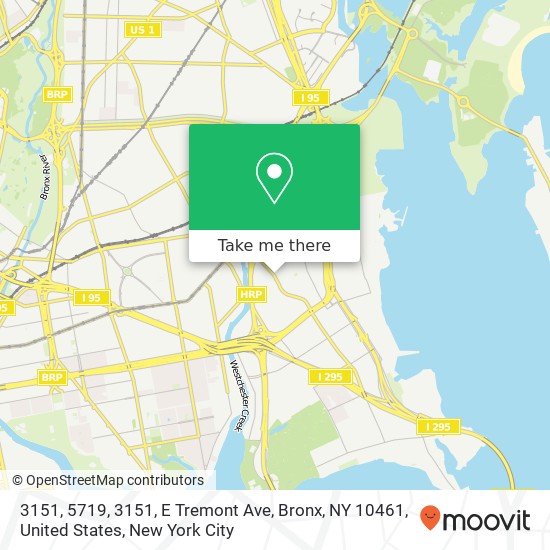 Mapa de 3151, 5719, 3151, E Tremont Ave, Bronx, NY 10461, United States