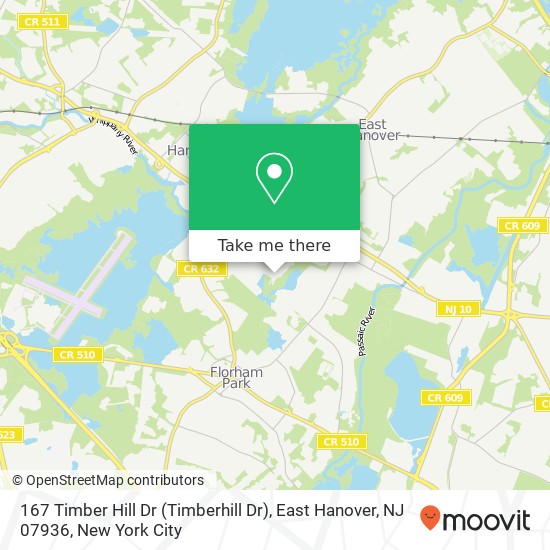 Mapa de 167 Timber Hill Dr (Timberhill Dr), East Hanover, NJ 07936