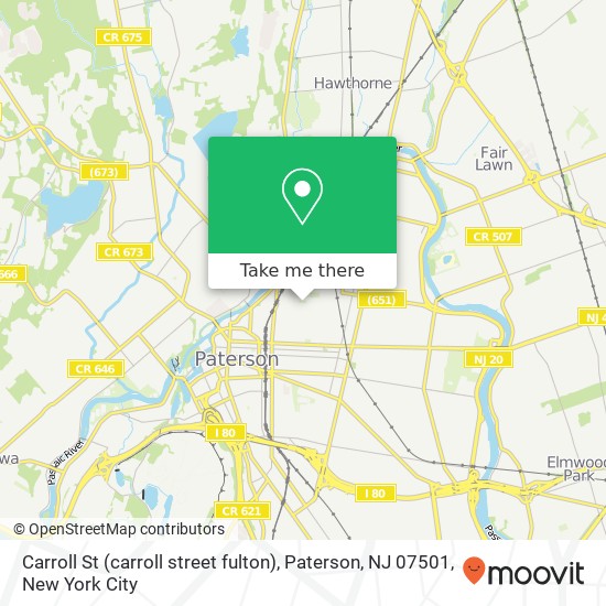 Mapa de Carroll St (carroll street fulton), Paterson, NJ 07501
