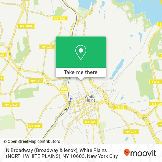 Mapa de N Broadway (Broadway & lenox), White Plains (NORTH WHITE PLAINS), NY 10603